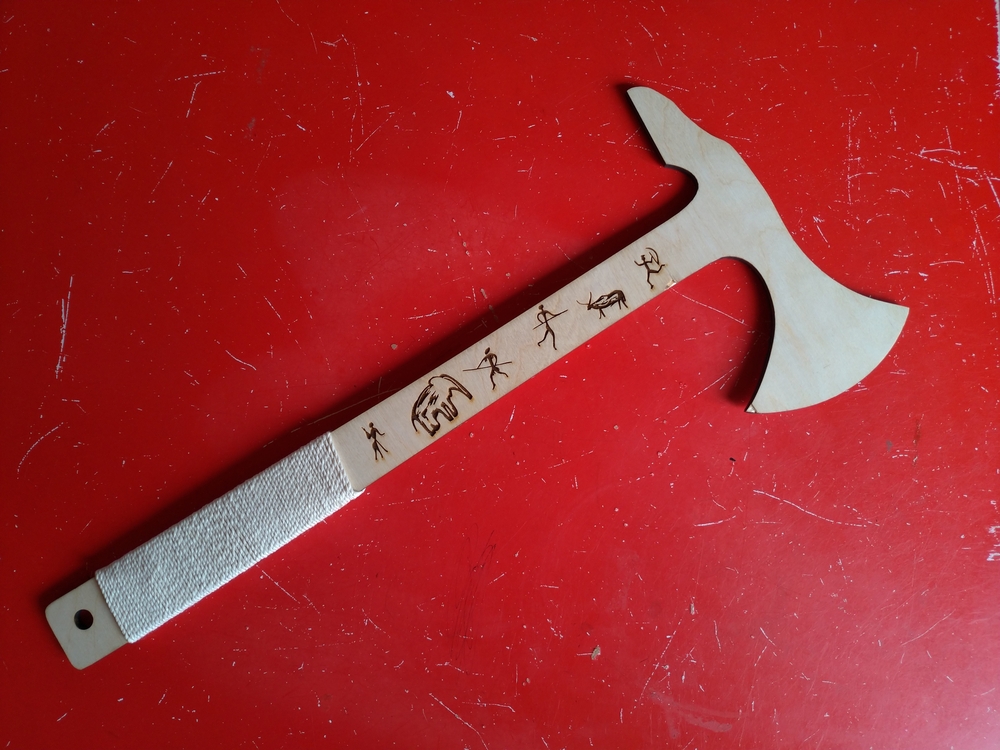 Laser Cut Engraved Wooden Tomahawk Axe Free Vector