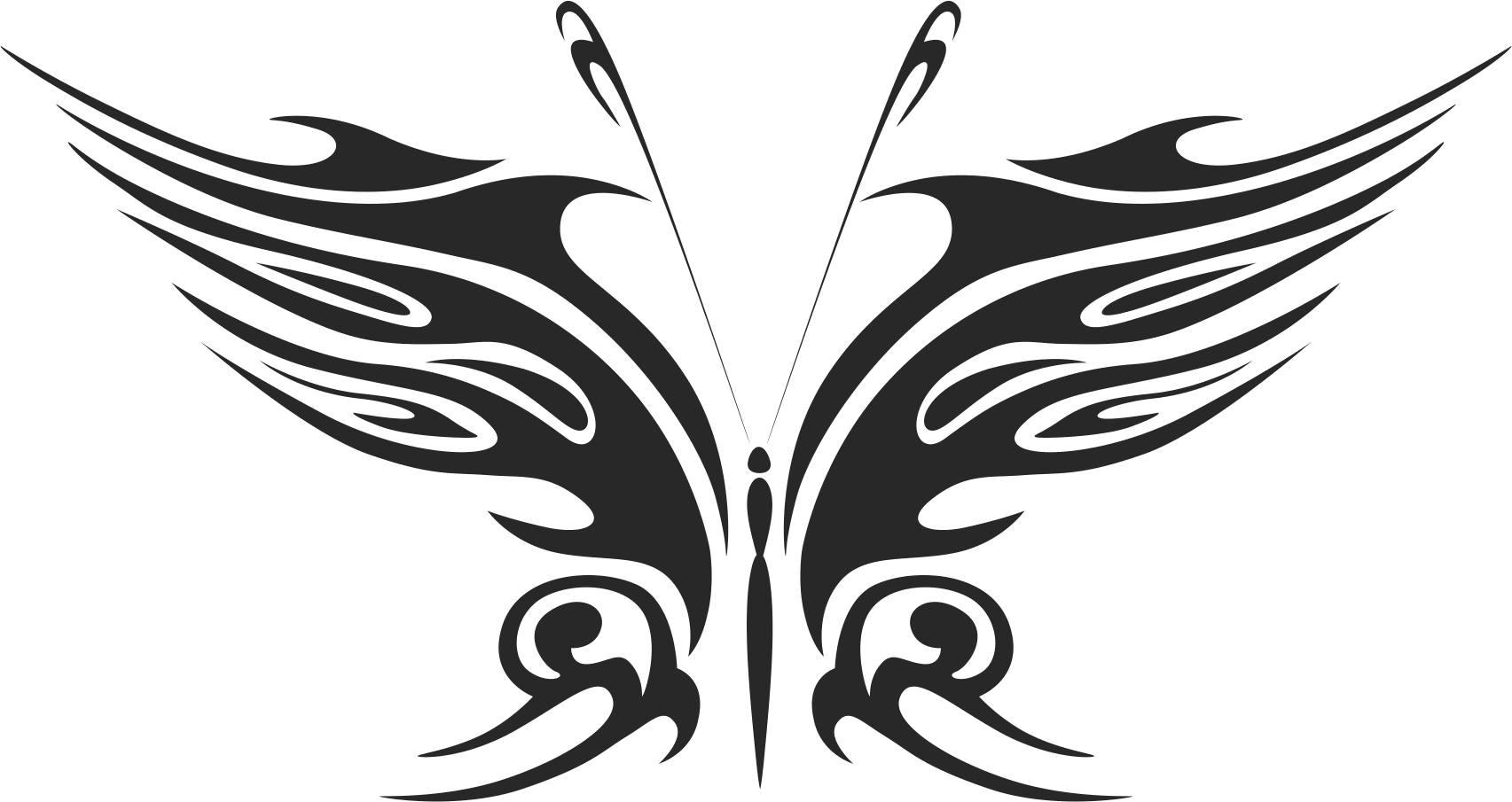 Tribal Butterfly Vector Art 18 DXF File