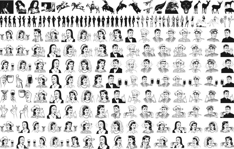 People Mix Lineart Pack Free Vector