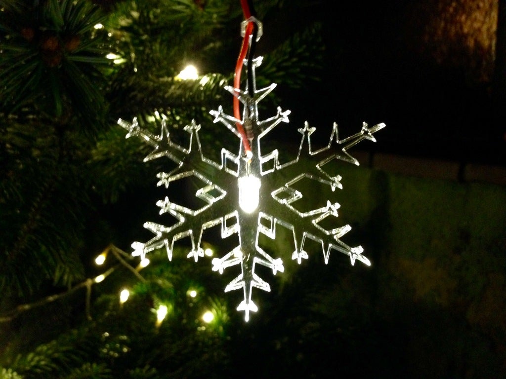 Laser Cut Christmas Snowflake With LED Light SVG File