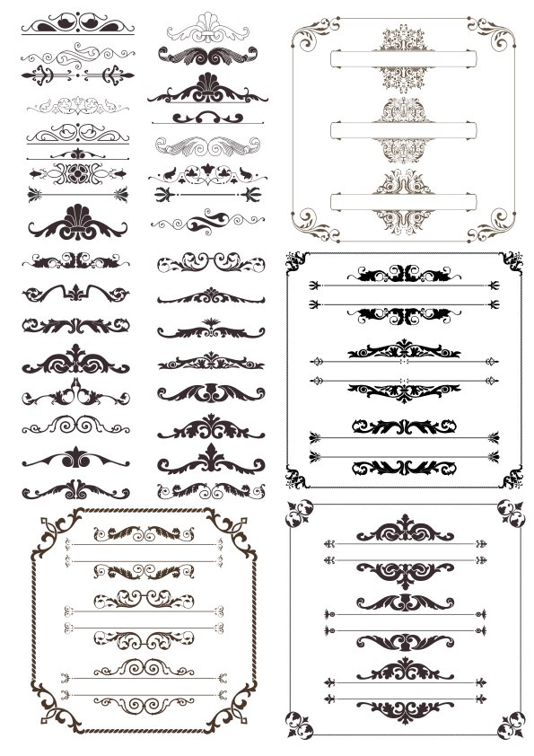 Decor Elements Collection Free Vector