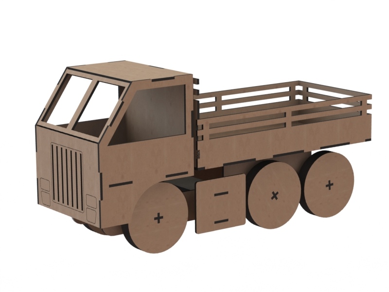 Truck Toy Laser Cut Free Vector