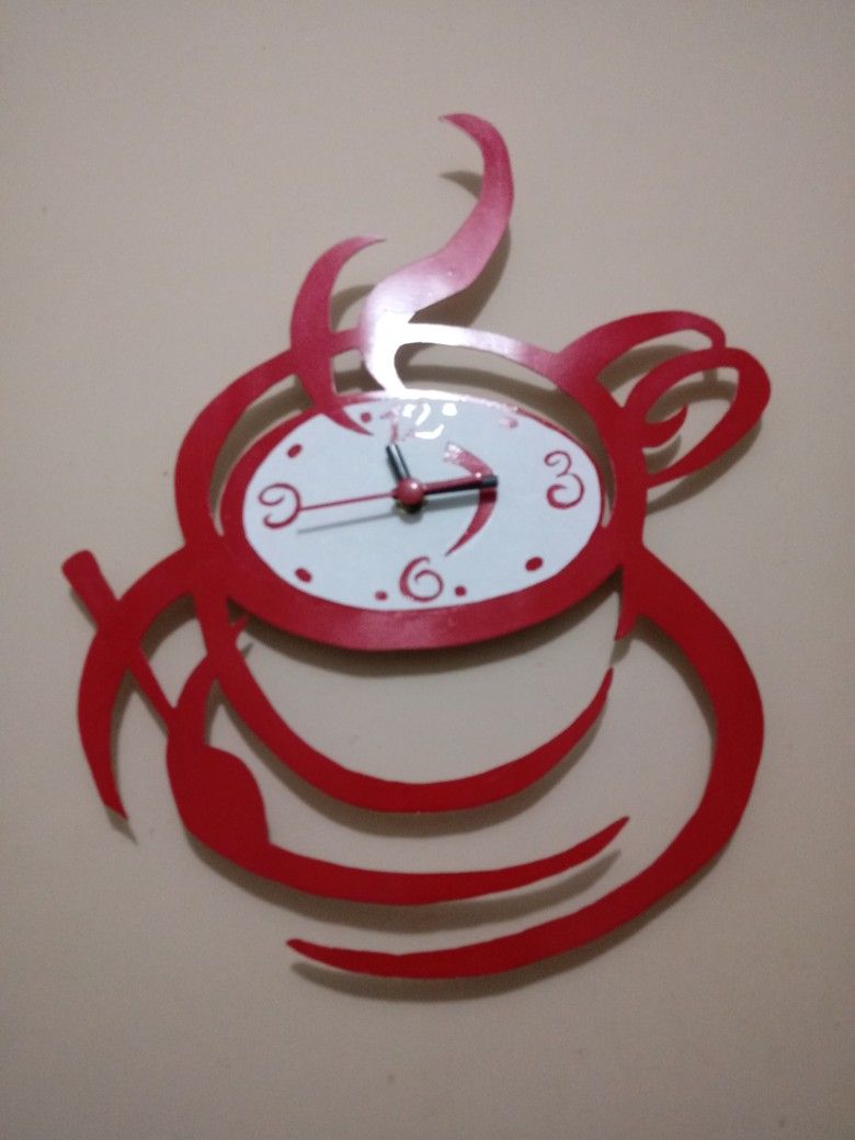 Laser Cut Coffee Wall Clock Free Vector