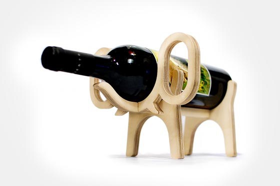 Laser Cut Elephant Wine Bottle Holder Free Vector