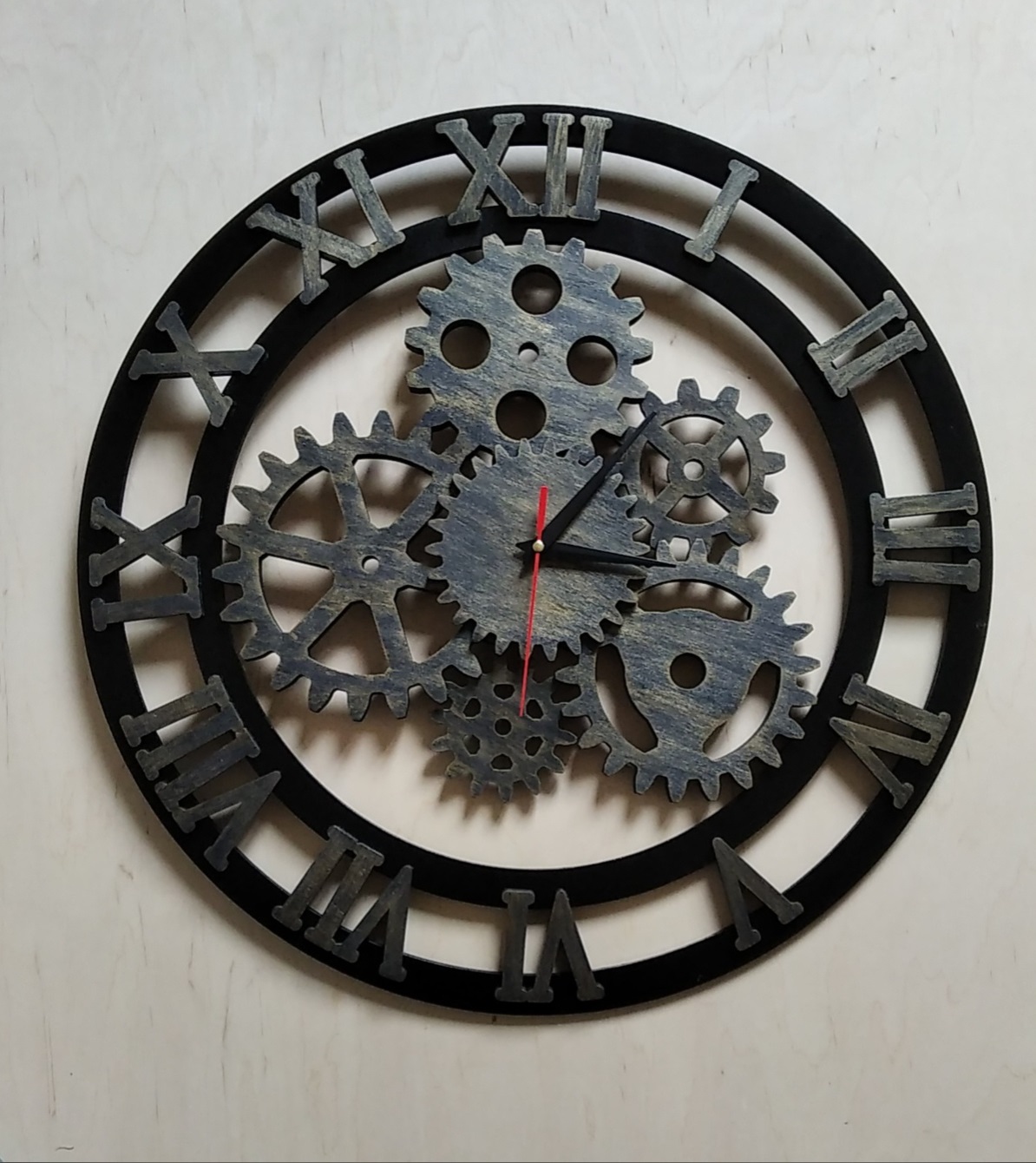 Laser Cut Roman Numerals Gear Clock Free Vector