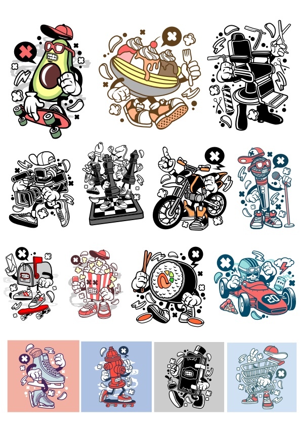 Stikers Set Free Vector