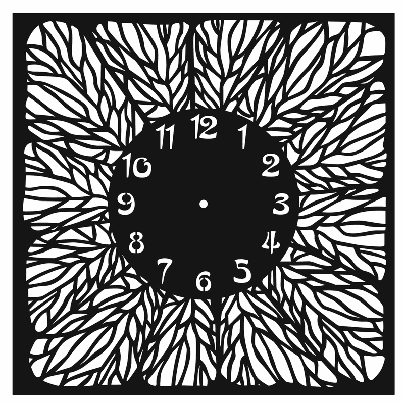 Clock floral pattern Free Vector