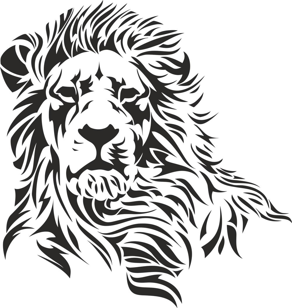 Lion Stencil Vector Free Vector