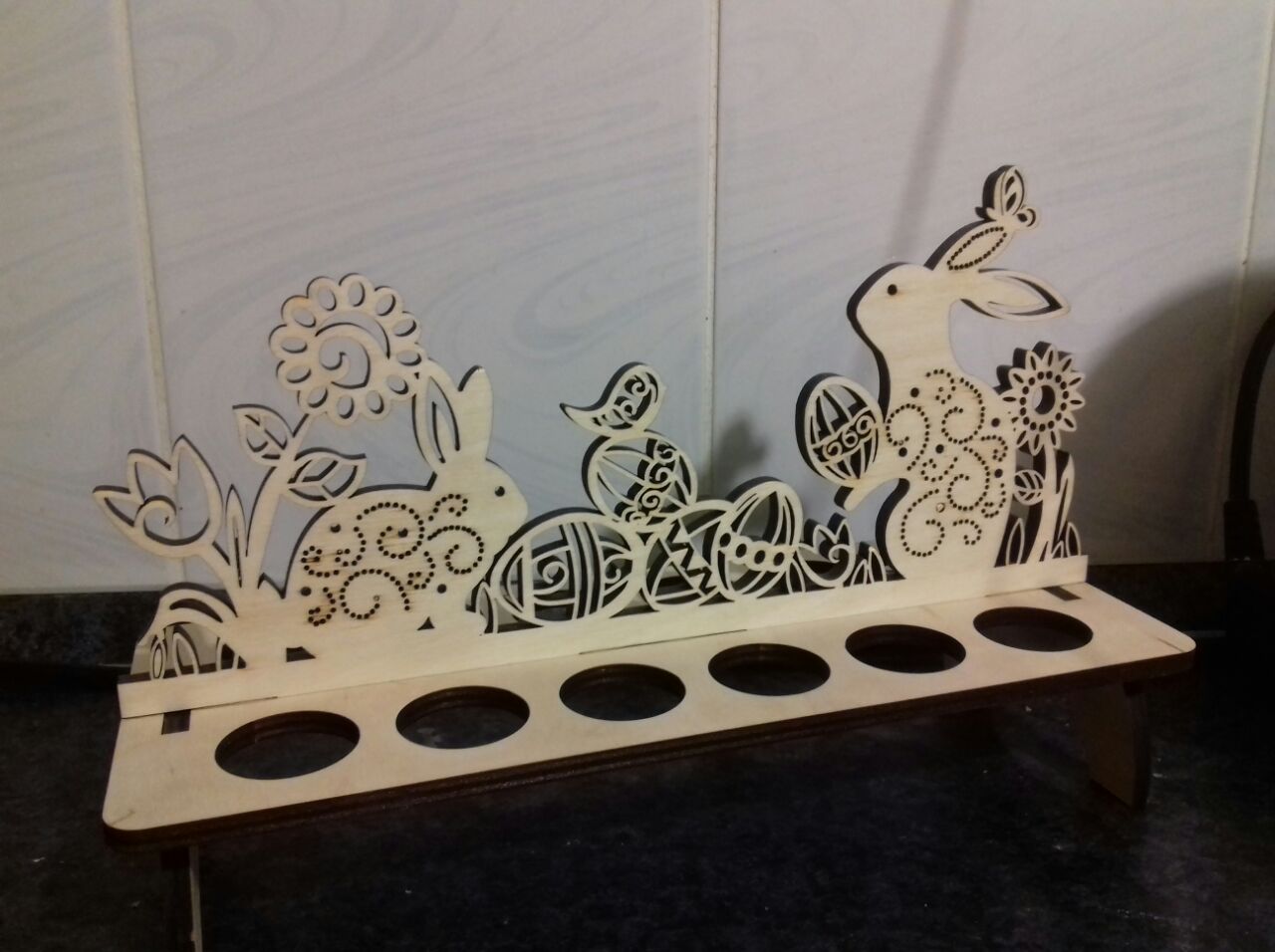 Laser Cut Easter Egg Stand Free Vector