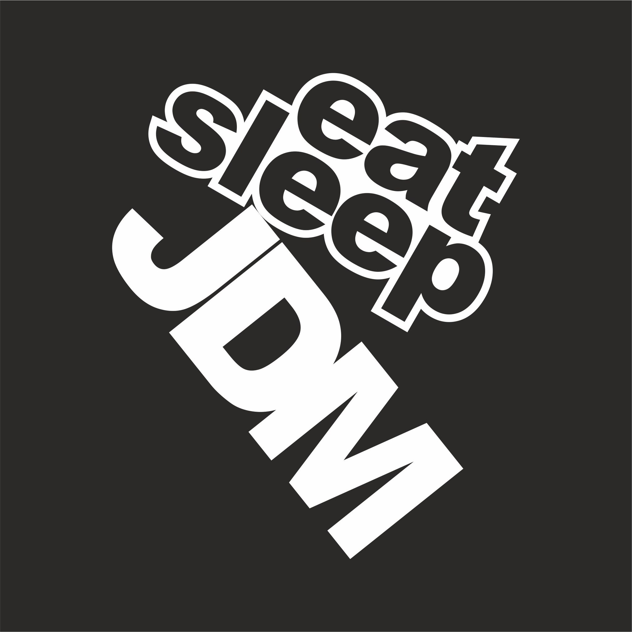 Eat Sleep JDM Sticker Vector Free Vector