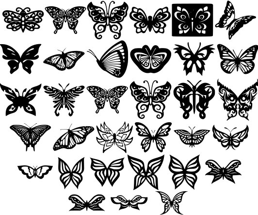 Butterfly Ornaments Decor DXF File
