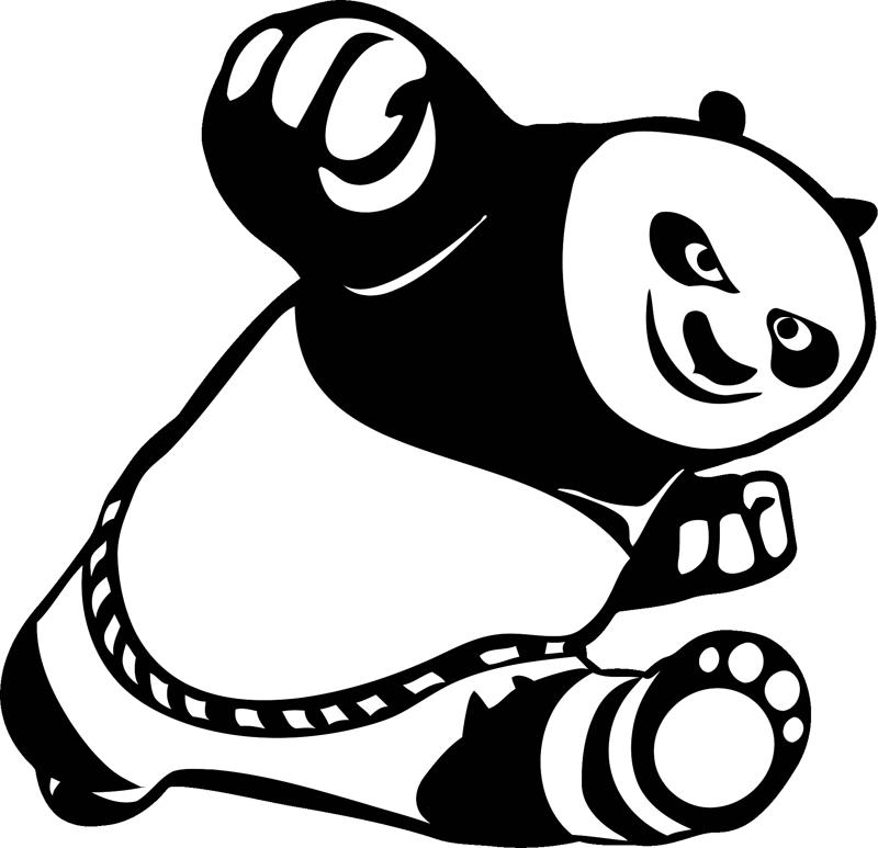 Car Stickers Cute Kung Fu Panda Free Vector