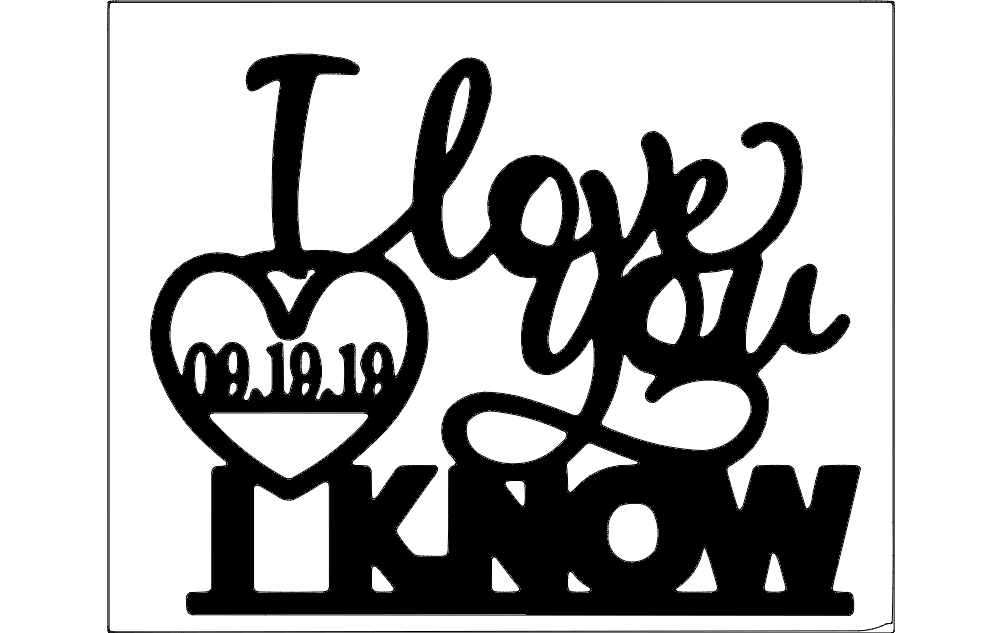 I love you i know dxf File