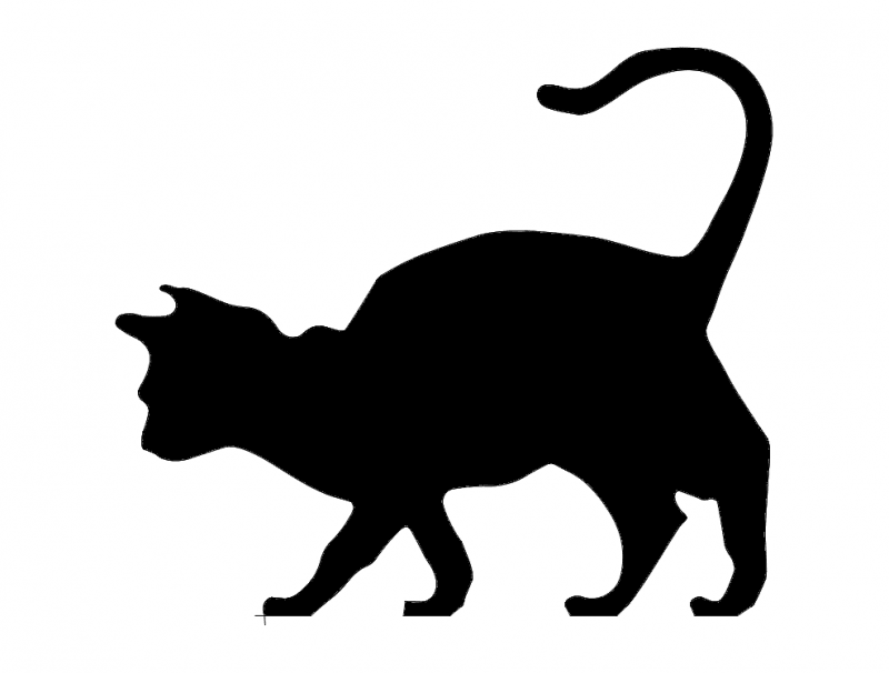 Black Cat Silhouette dxf File