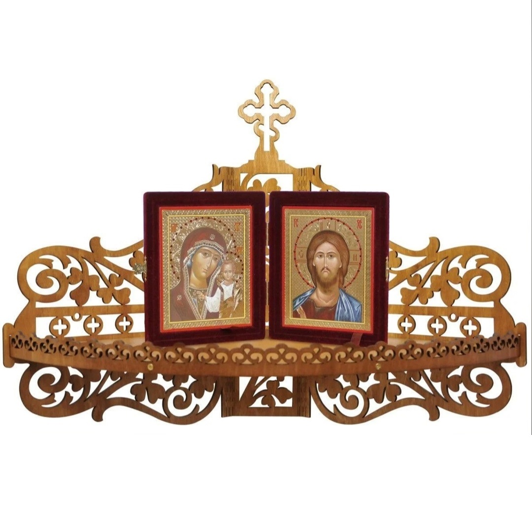 Laser Cut Christian Home Altar Wooden Shelf For Icons SVG File