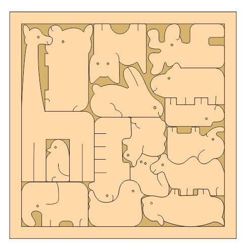 Laser Cut Creative Animal Jigsaw Puzzle Game For Kids Free Vector
