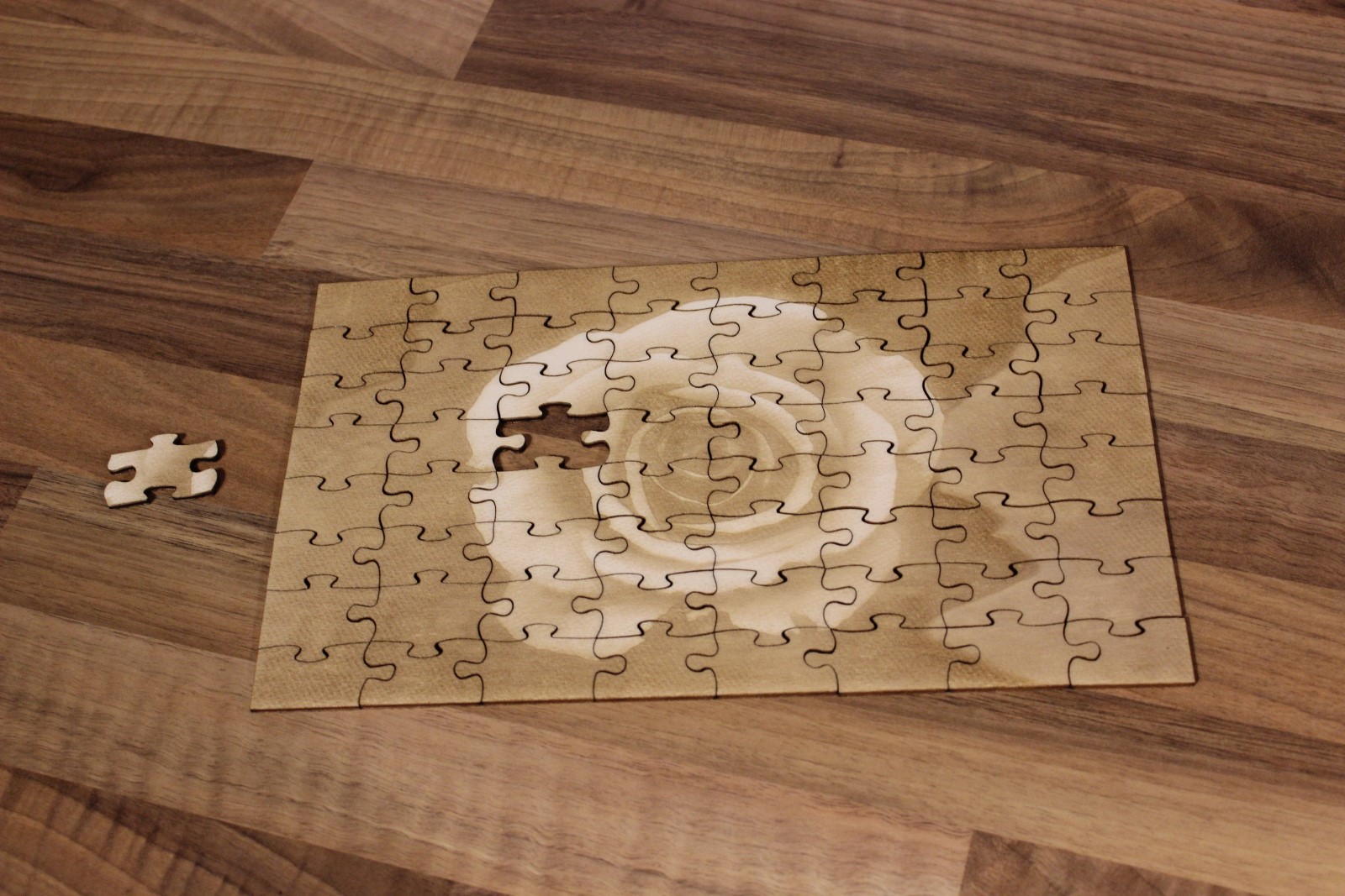 Laser Cut Wooden Jigsaw Puzzle With Engraving SVG File
