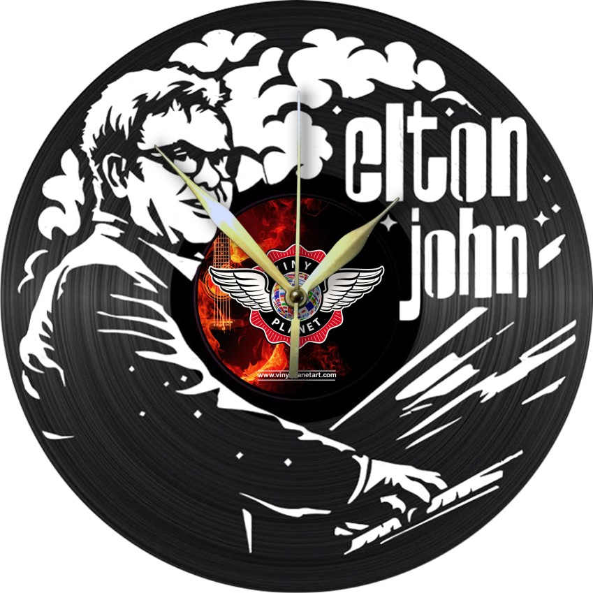 Elton John Vinyl Record Clock Laser Cut Template Free Vector