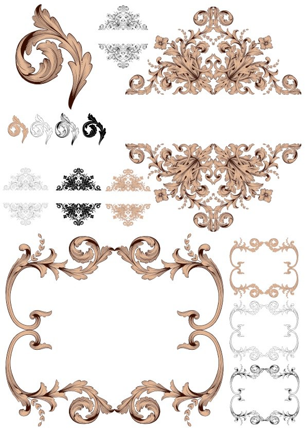 Classical Baroque Ornaments Free Vector