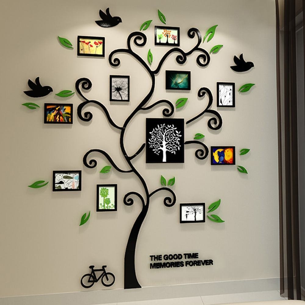 Tree of Life Black 3D Wall Decal Free Vector