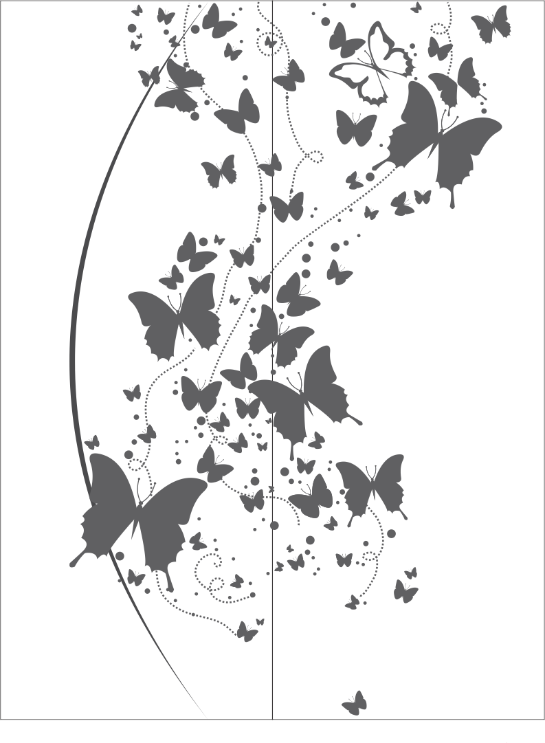 Flying Butterfly Clipart Black And White vector Free Vector