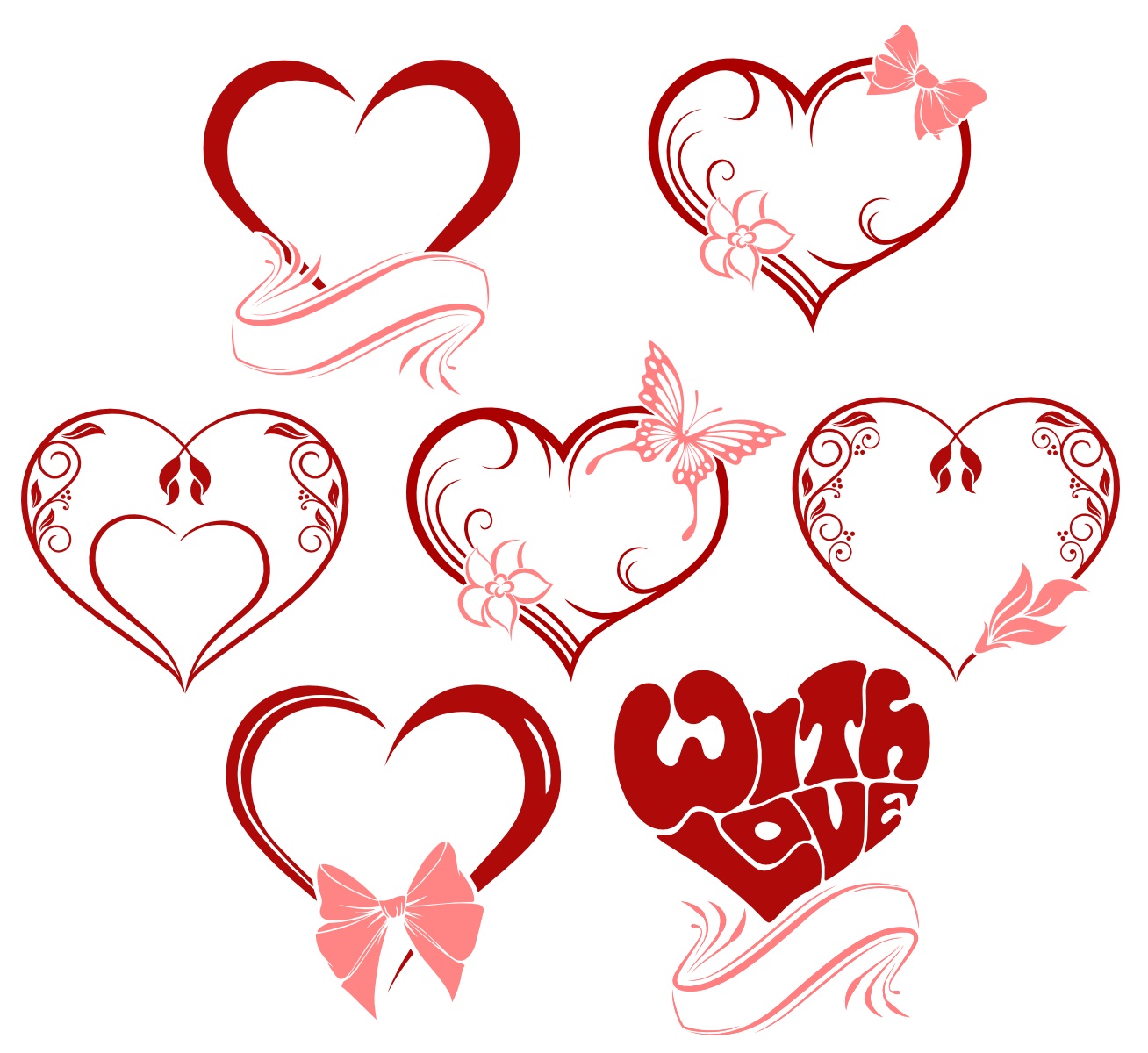 Valentine Day Hearts Vectors SVG File