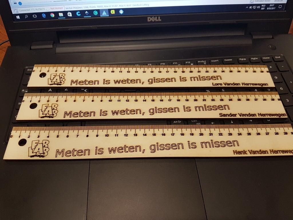 Laser Cut Personalized Ruler Template SVG File