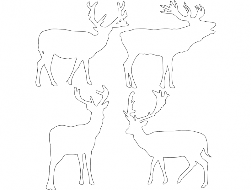 4 Deer dxf File