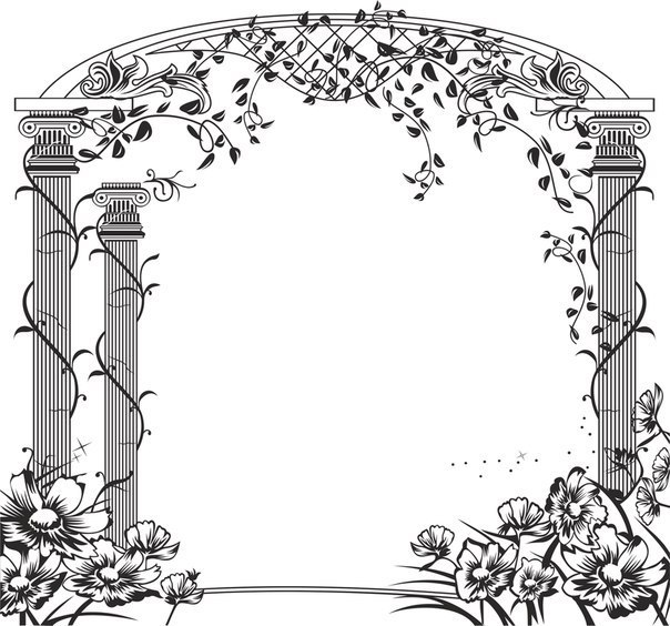 Floral Gate Vector Free Vector