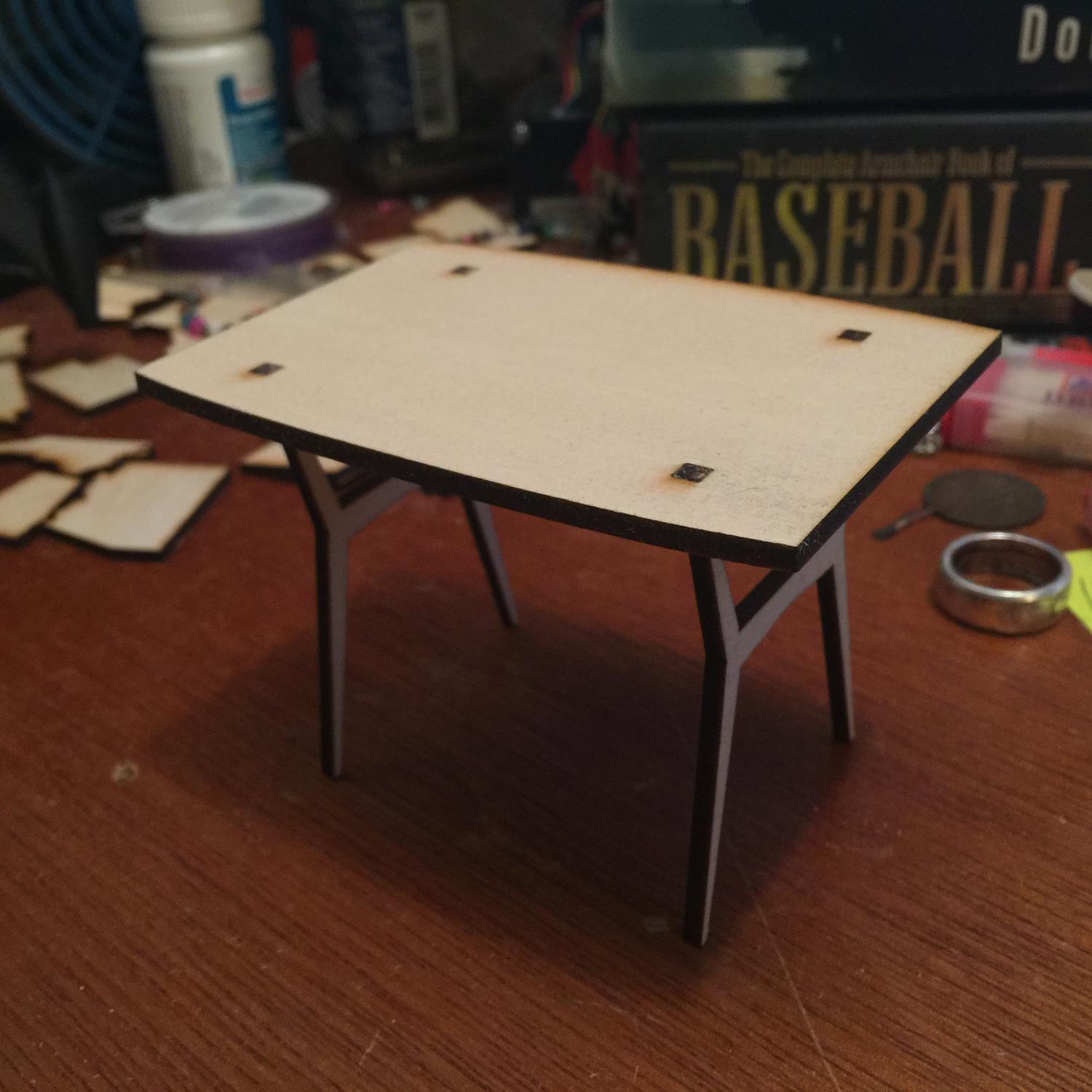 Laser Cut Dollhouse Modern Table Template SVG File